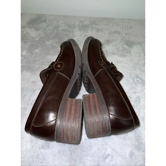 women’s Y2K chunky Leather Block Heel Loafers 10 - Picture 7 of 9